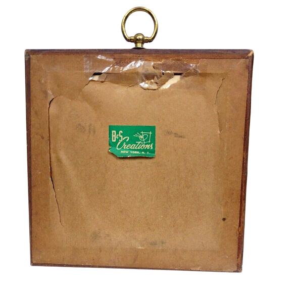 Vintage Pair B&S Creations NY Framed Wall Art Porcelain Cameos Gold Gilt 1940’s - Picture 7 of 10